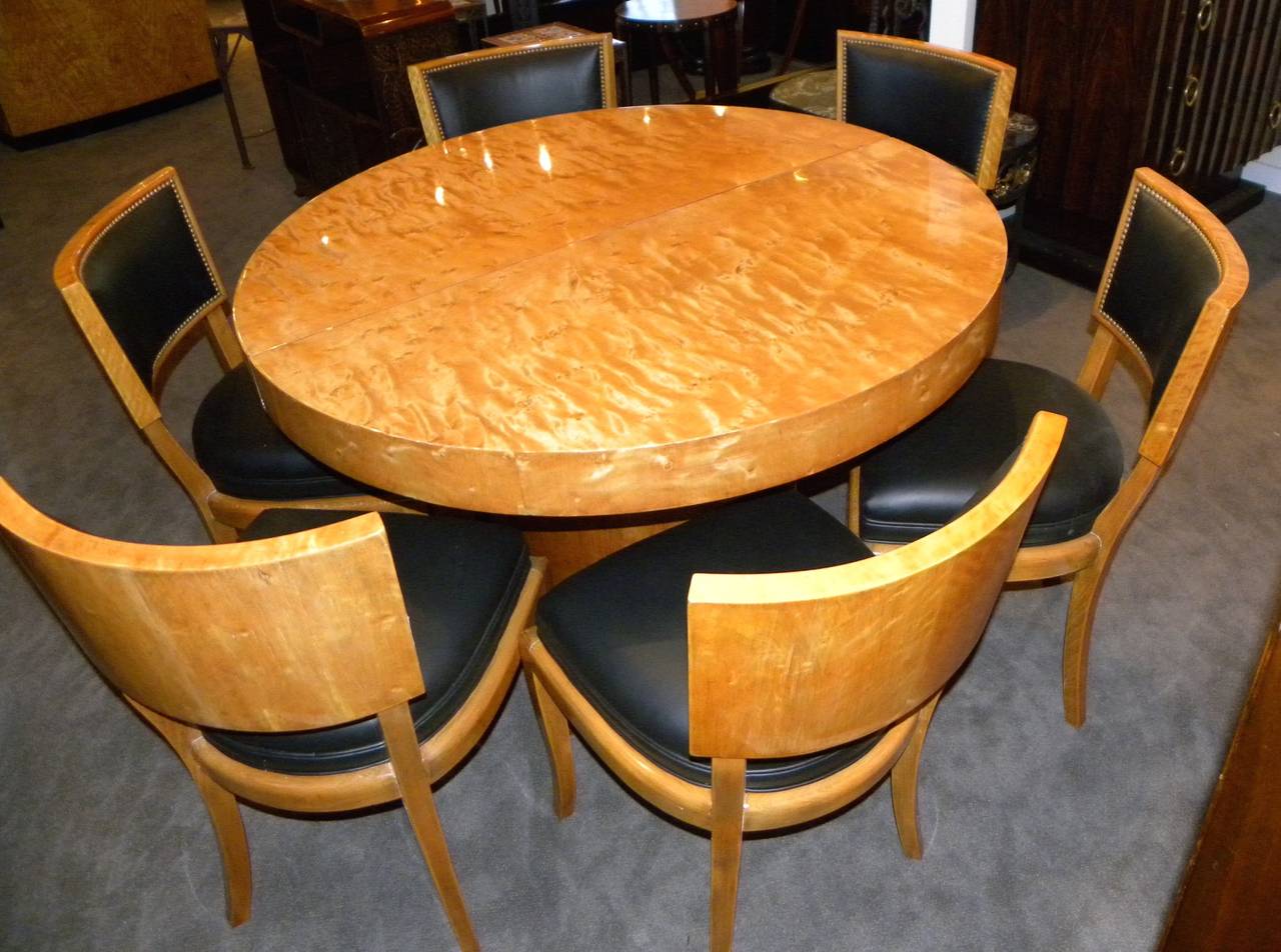 Argentine Art Deco Round Mid-Century Dining Table and Chairs