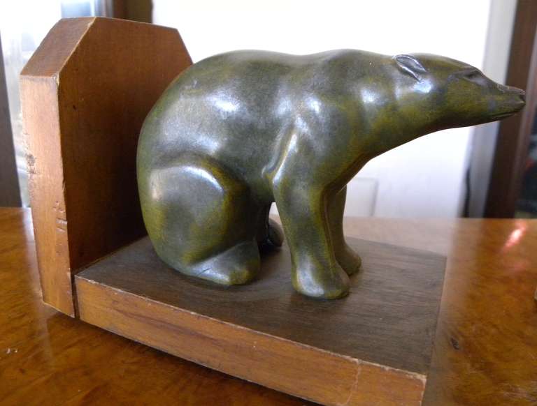 French Polar Bears Bookends Art Deco Design