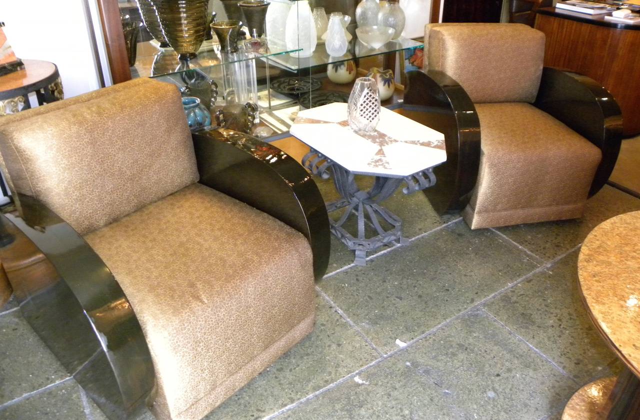 Art Deco Modernist Streamline Armchairs • Pair In Excellent Condition In Oakland, CA