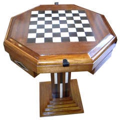 Art Deco Game Table Chess Checkers Backgammon 4