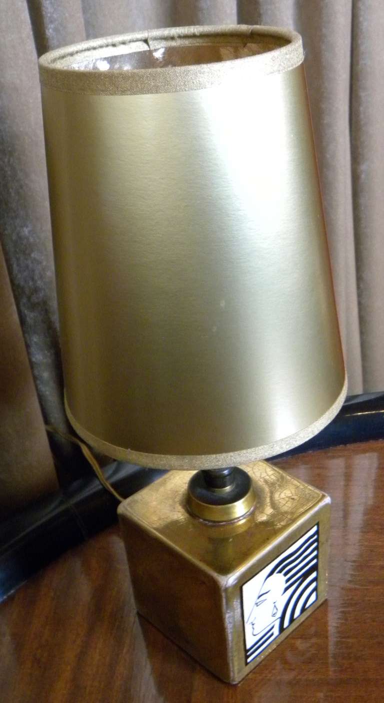 Stunning Art Deco French gilded Table lamp 1