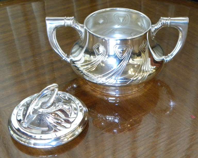 Spectacular Art Nouveau WMF style Silver-plate 5 piece Coffee Tea Service 2