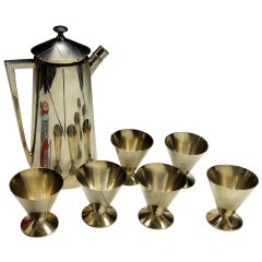 Extremely Rare Modernist Cocktail Shaker Set by Bernard Rice "Shadow" circa 1922 12