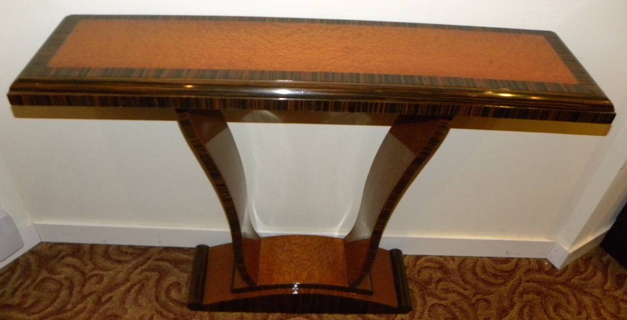 Two-Tone Art Deco Wood Console Table 1