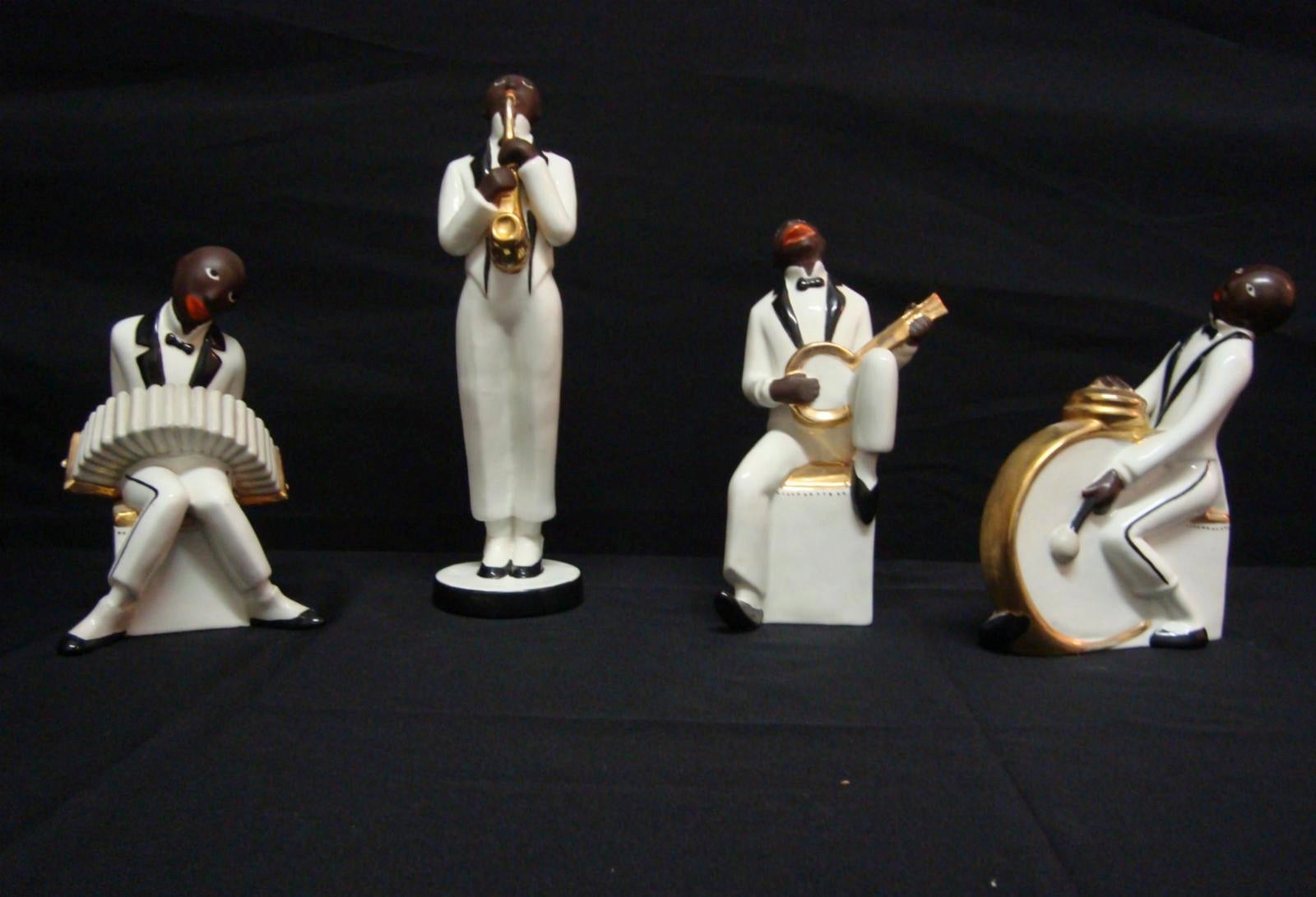 Robj Collection d'origine très rare 4 pièces Jazz Band Art Déco français