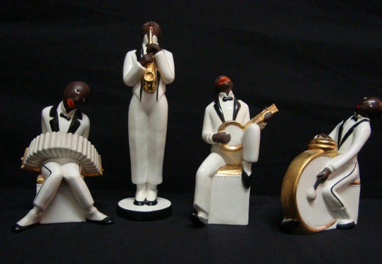 Robj Collection d'origine très rare 4 pièces Jazz Band Art Déco français 4