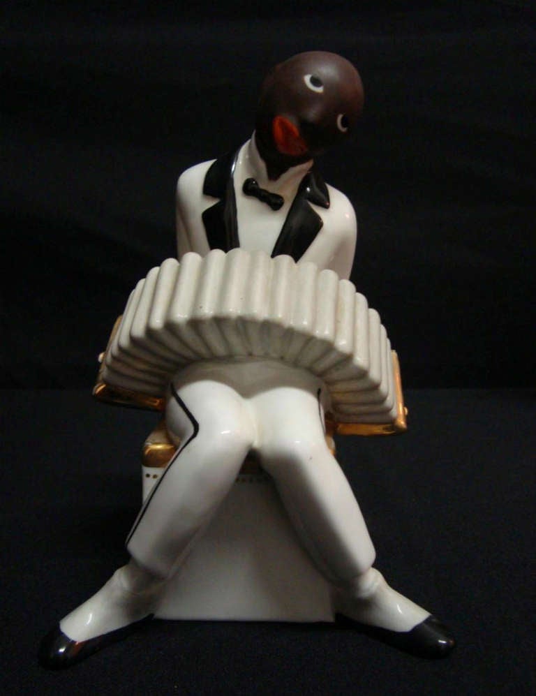 Français Robj Collection d'origine très rare 4 pièces Jazz Band Art Déco français