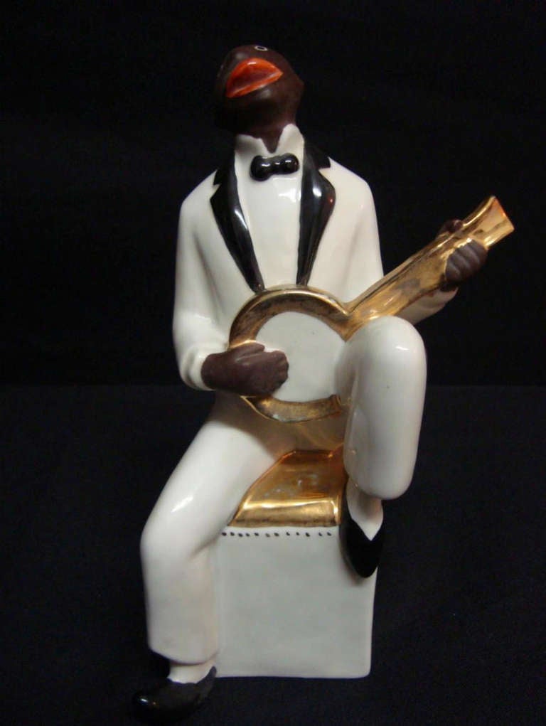 Milieu du XXe siècle Robj Collection d'origine très rare 4 pièces Jazz Band Art Déco français