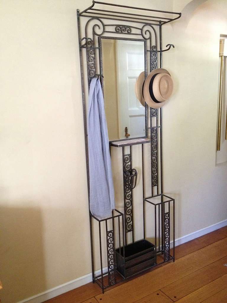 French Art Deco Iron Entry Hall Tree In Excellent Condition In Oakland, CA