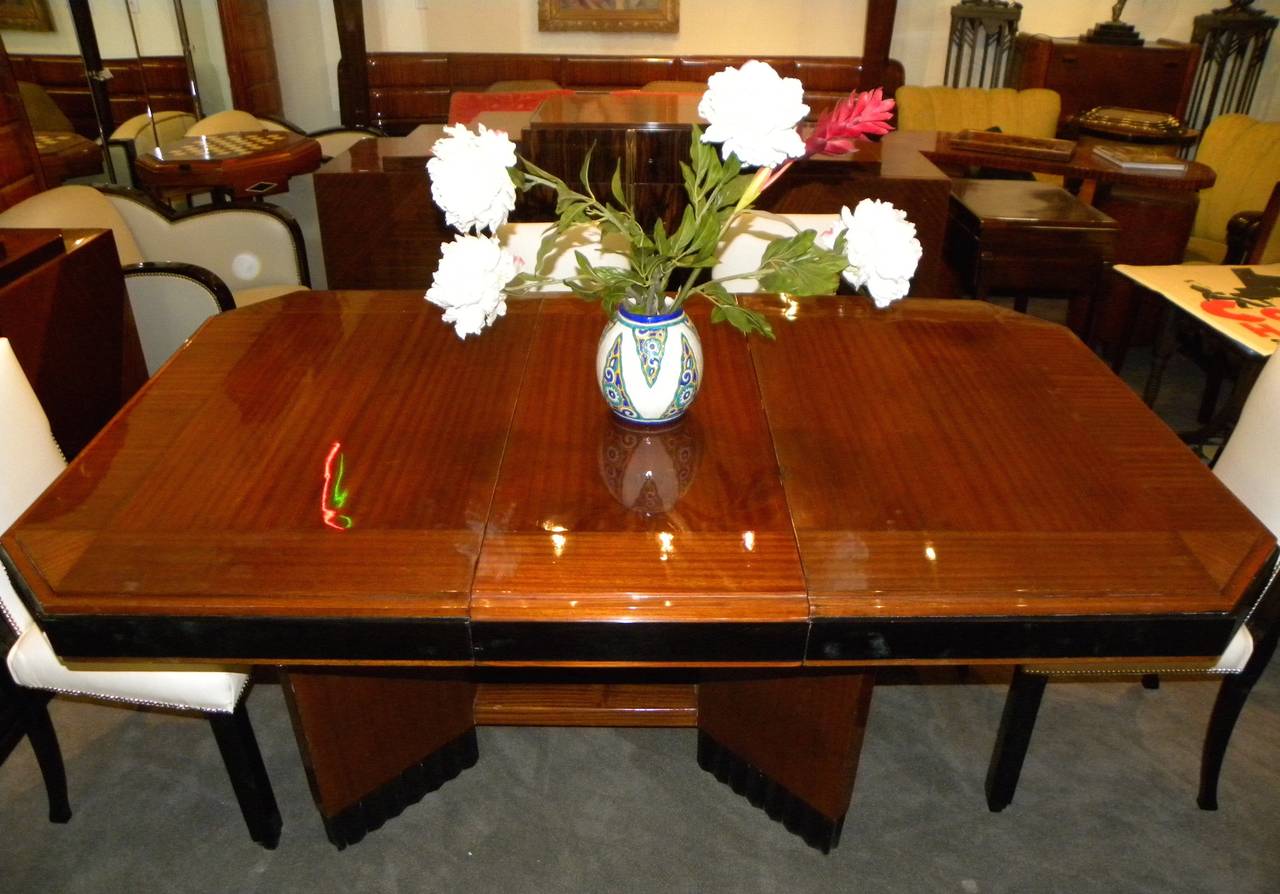 French Art Deco Dining Suite Exotic Wood 5