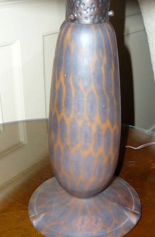 French Very Rare Daum   Nancy Art Deco Mushroom Lamp