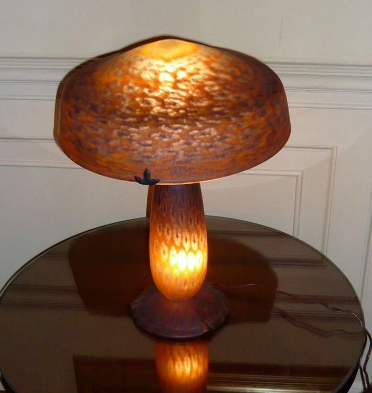 Very Rare Daum   Nancy Art Deco Mushroom Lamp 1