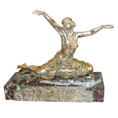 French  Bronze Art Deco Sculpture by Claire Colinet