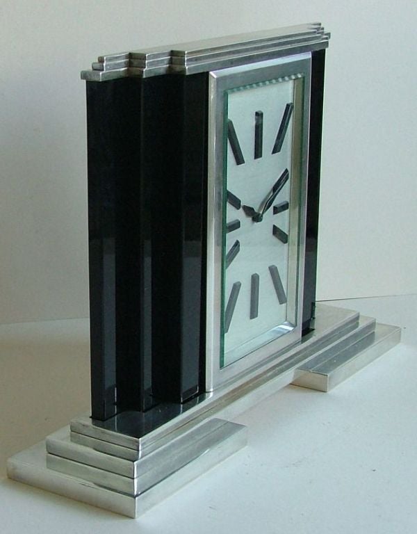 A fabulous French deco clock by UTI Paris, I really think this is something special! Maybe it was made for a salon or exhibition as every piece of the clock is hand made and all pieces are marked or numbered for assembly.  Usually a master would be