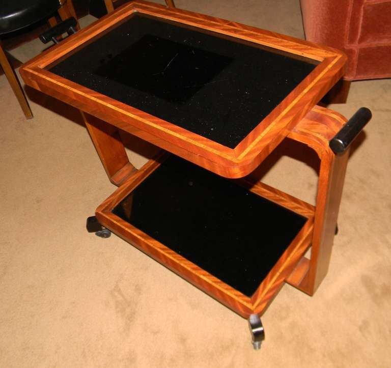 Restored Art Deco Serving Bar Cart In Excellent Condition In Oakland, CA