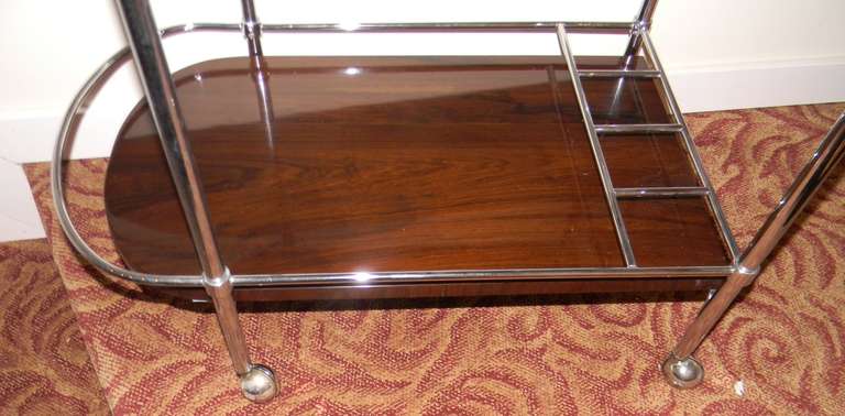 Mid-20th Century Restored Metal Frame Art Deco Bar cart