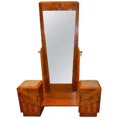 French Art Deco Carved Wood Vanity 2