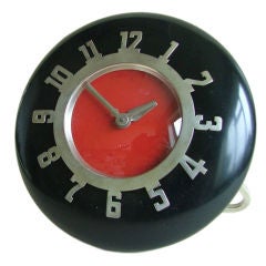 Vintage Art Deco moderne streamline clock "bullseye"