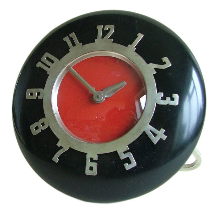 Art Deco moderne streamline clock "bullseye"