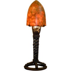 Stunning Iron and Alabaster accent table lamp