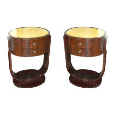 Custom Pair of Art Deco Macassar Nightstands or End Tables 11