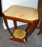 Custom cubist modernist French style table with parchment top