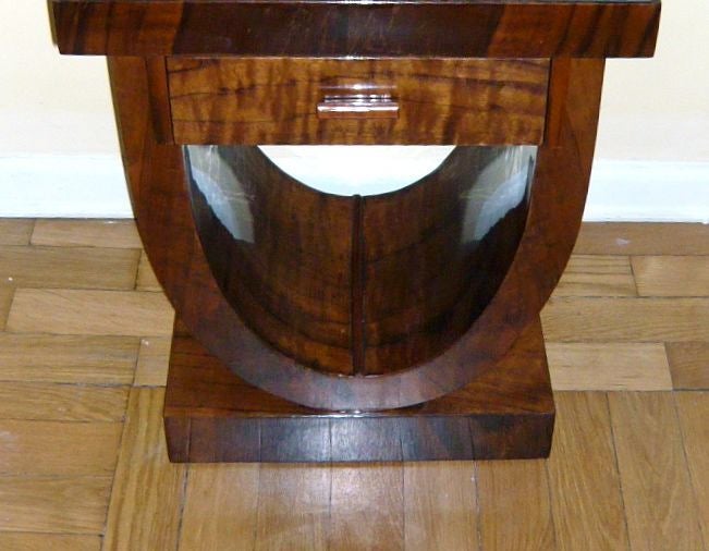 This wonderful table was created by and for Art Deco Collection.com. It is a great size and something clients have always been asking for. A side table or night stand with storage. We were lucky enough to be able to do these in either Macassar ebony
