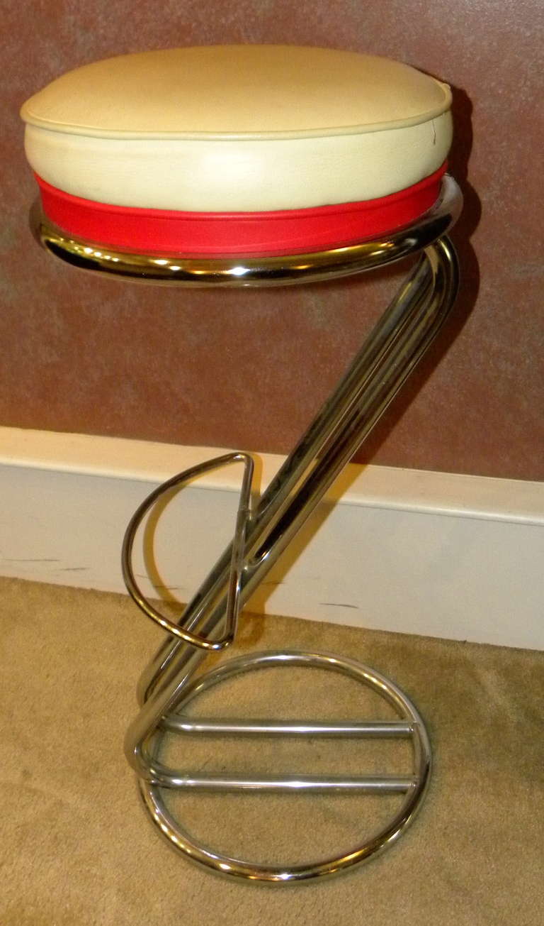 Wood Original Art Deco Streamline Modern Bar with Matching Stools