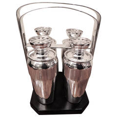 Napier Cocktail Shaker Four-Piece Caddy Set