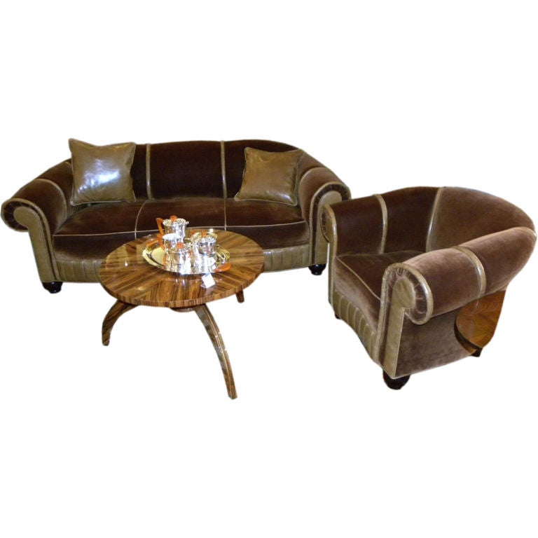 Glamorous Art Deco Sofa and Chair Suite