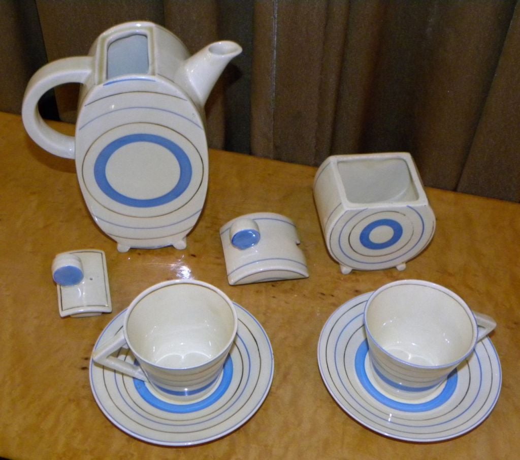 Mid-20th Century Rare Clarice Cliff  English modernist  Art Deco ceramic Tea set