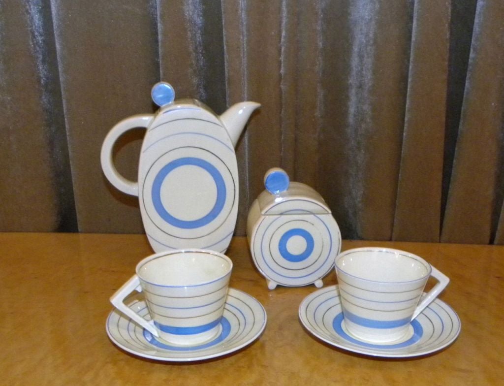 Ceramic Rare Clarice Cliff  English modernist  Art Deco ceramic Tea set