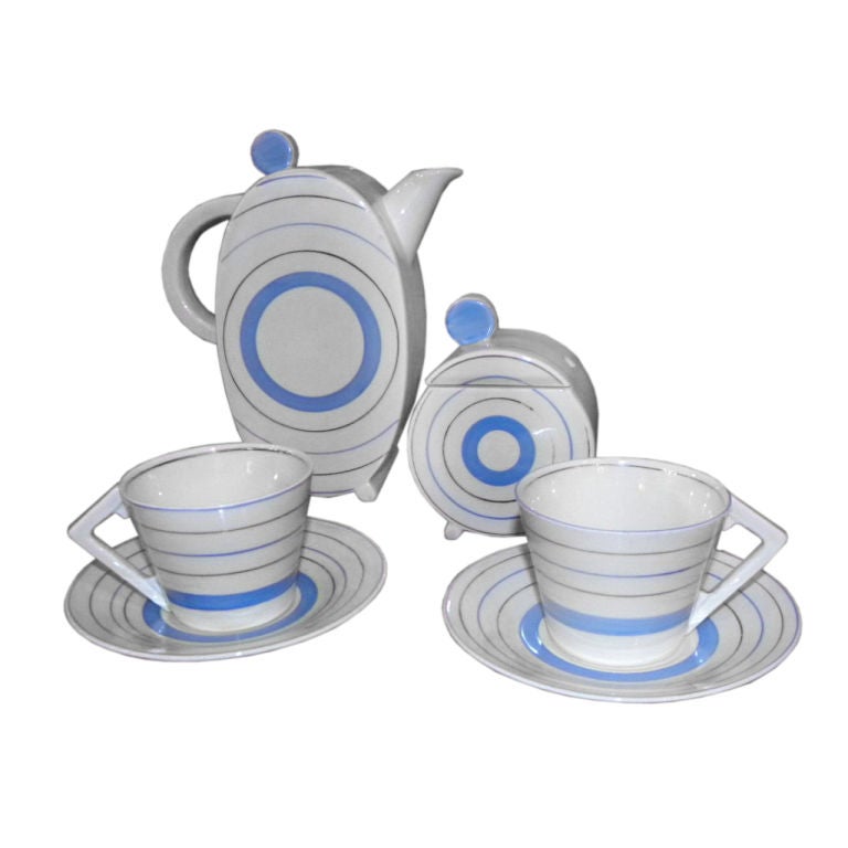 Rare Clarice Cliff  English modernist  Art Deco ceramic Tea set