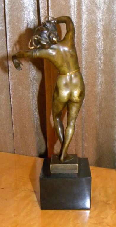 Austrian Wonderful French Bronze if Female Dancer by S. Bauer, circa 1910s For Sale