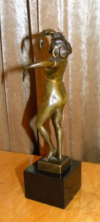 Wonderful French Bronze if Female Dancer by S. Bauer, circa 1910s In Good Condition For Sale In Oakland, CA