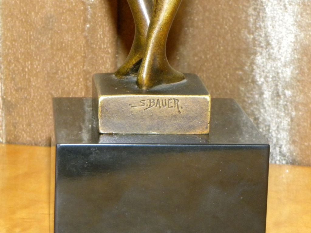 20ième siècle Merveilleuse danseuse en bronze français par S. Bauer, vers 1910 en vente