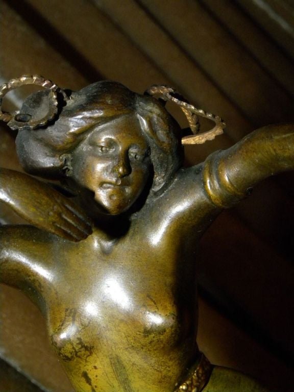 Belgian Black Marble Wonderful French Bronze if Female Dancer by S. Bauer, circa 1910s For Sale