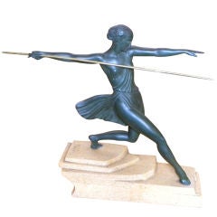 Spectacular French Art Deco Diana Huntress by La Faguays (Fayral