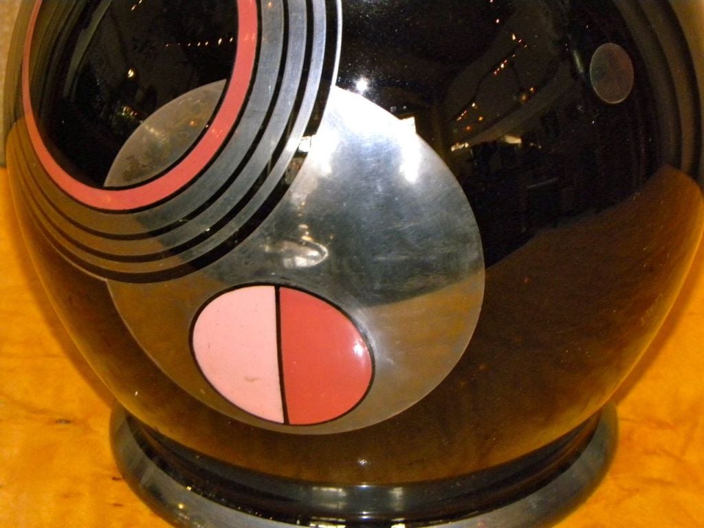 Mid-20th Century Art Deco Czech Black Modernist Czech Glass Vase by HEM