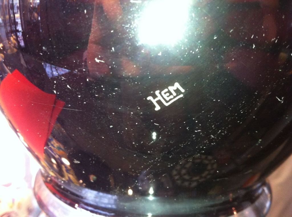 Art Deco Czech Black Modernist Czech Glass Vase by HEM 4