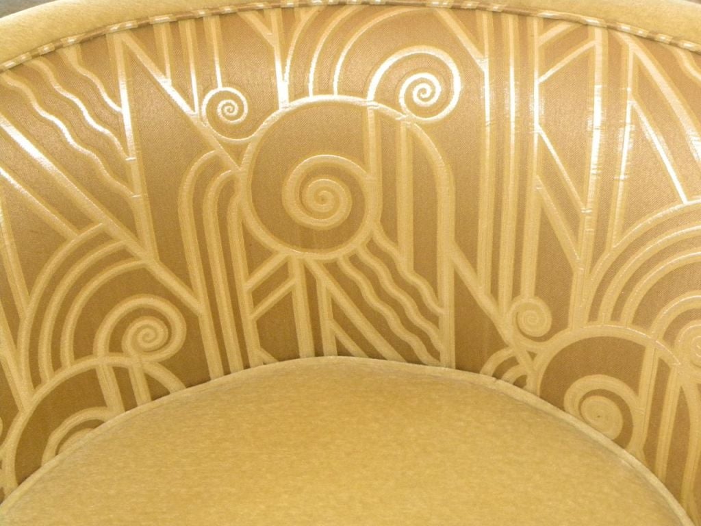 American Hollywood Glamour Art Deco Unique Swivel Chairs