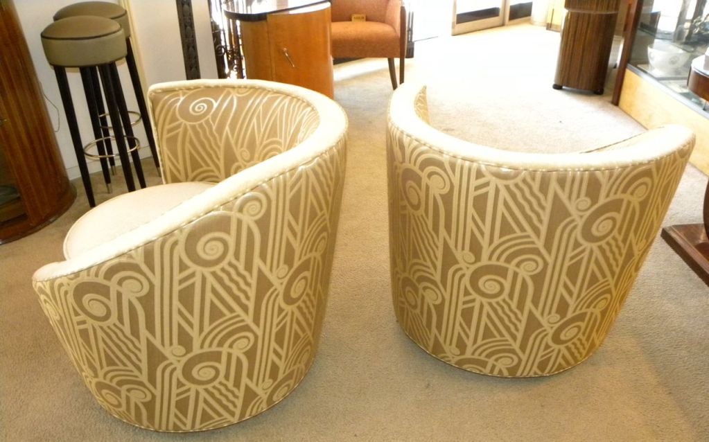 Hollywood Glamour Art Deco Unique Swivel Chairs 2