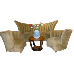 Vintage Glamourous Elegant Art Deco Style 3 piece sofa suite