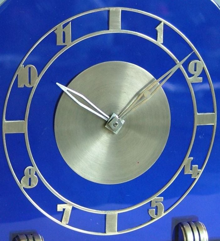 blue glass clock