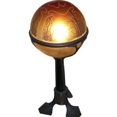 bronzed metal Art Nouveau to Arts & Crafts Jugendstil  desk lamp