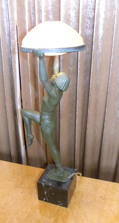 Glass Outstanding Original French Art Deco statue by Max LeVerrier