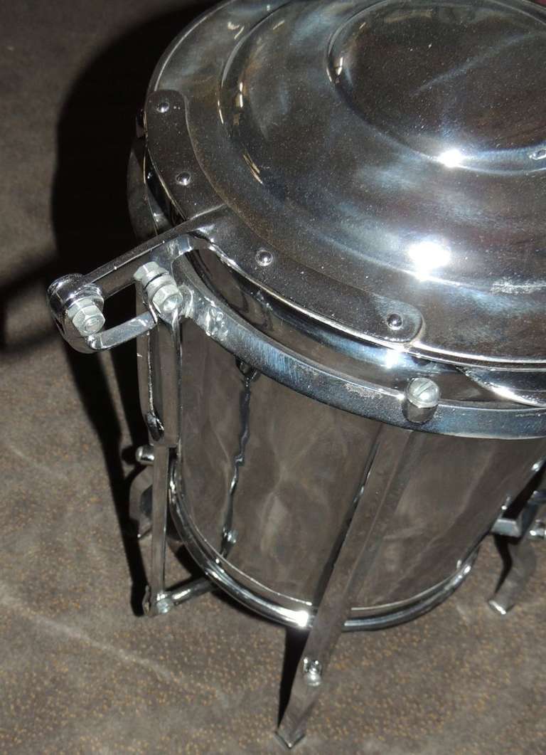 Mid-20th Century Restored Highly Polished Art Deco Trash Can