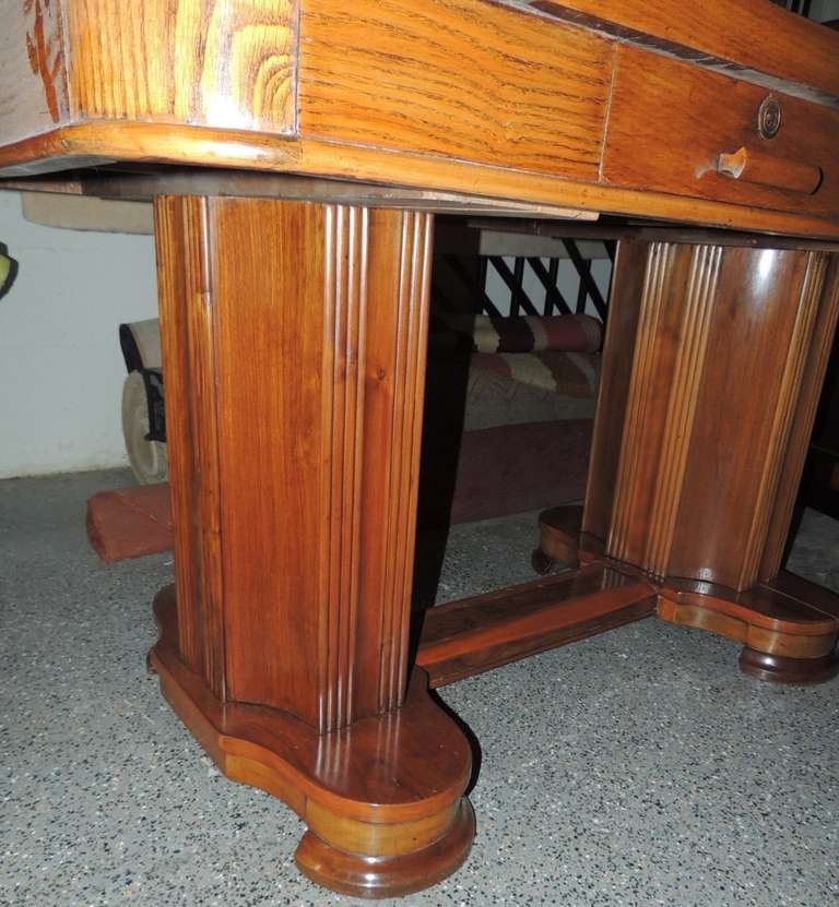 Argentine Newly Restored Art Deco Oak Desk Library Table