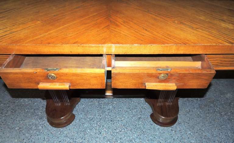 Mid-20th Century Newly Restored Art Deco Oak Desk Library Table