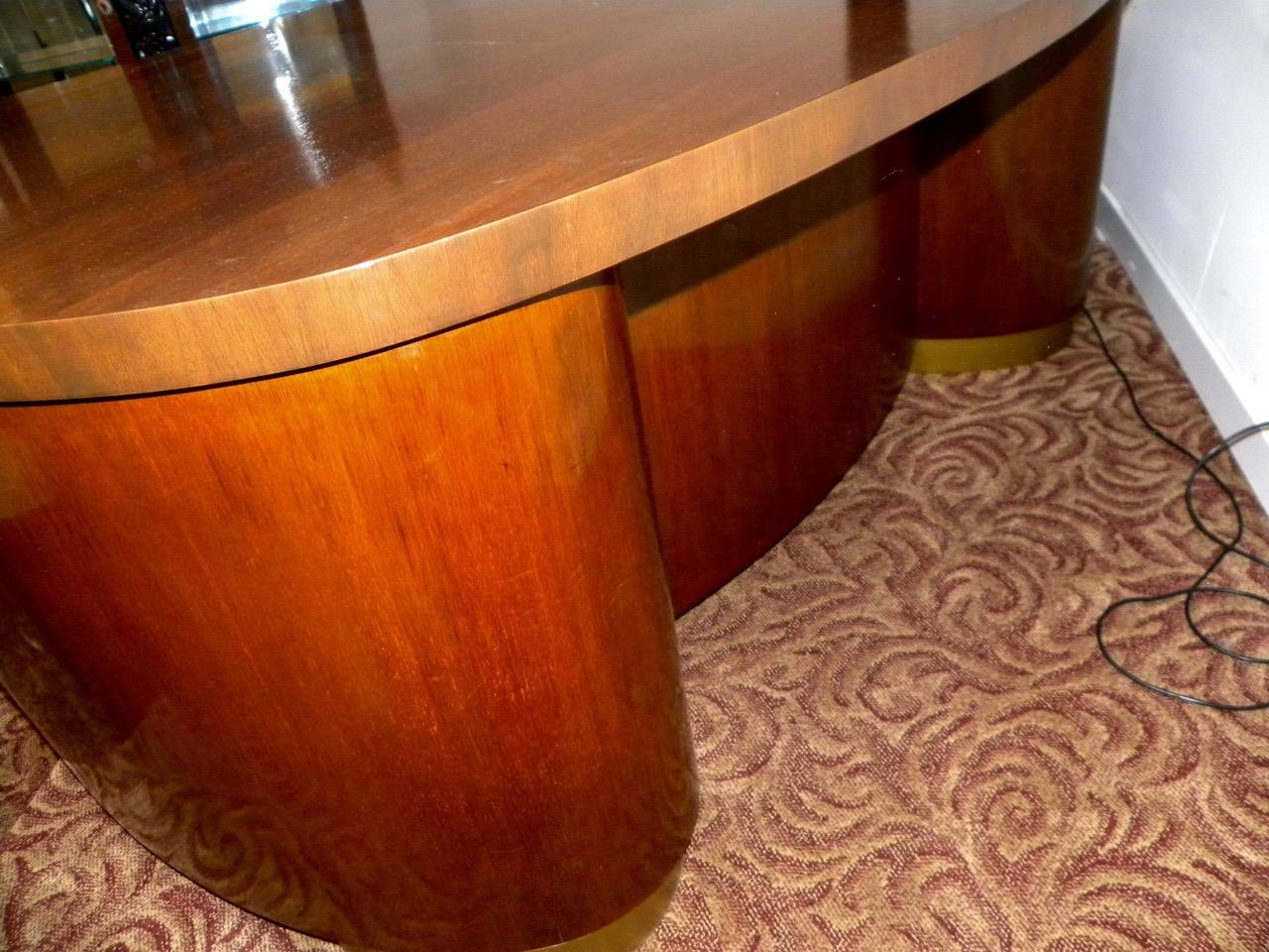 Art Deco Desk by Stow & Davis, Pedestal Base Professional 2